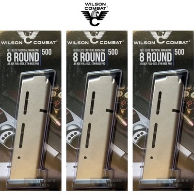 Wilson Combat 1911 Gov't MAGAZINE 3-PACK ELITE TACTICAL .45 ACP 8 ...