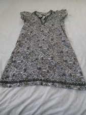 Vineyard Vines Women's Floral 100% Linen Tie Neck Embroidered Dress S