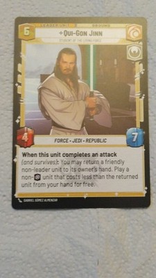 Star Wars Unlimited Spark of Rebellion Qui-Gon Jinn Leader Unit 4/7 Epic