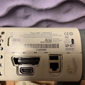 Microsoft Xbox 360 White 60GB HDD With 2 Controllers And Power Cord