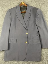 Hart Schaffner Marx Wool Blazer 48R Gray Gold Button Sport Coat