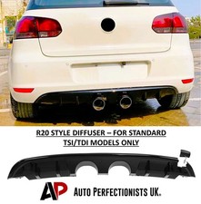 Für VW Golf R20 Style MK6 Glanz Schwarz Heck Diffusor Volant Spoiler Splitter Kit