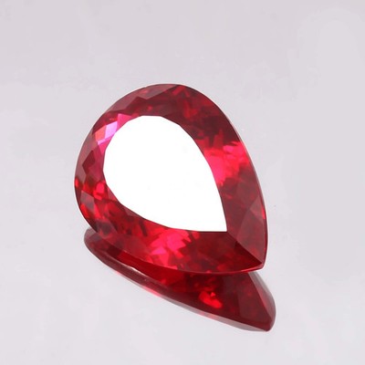 Natural Blood Red Ruby Burmese 25 Ct Pear Cut Certified Loose Faceted Gemstone