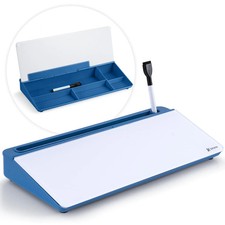 Small Glass Desktop Whiteboard Dry-Erase-Board - Computer Keyboard Stand White B
