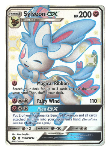 Holofoil Sylveon GX SV76/SV94 NM Hidden Fates: Shiny Vault