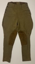 True Vtg 1930s Tweed Hunting Pants Jodhpurs Riding breeches Leather Red Head USA