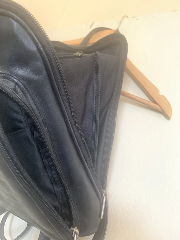 DAVID KING BOSTON женщин 100% итальянская кожа I-PAD расширить рюкзак черный читать! - Изображение 4 из 4