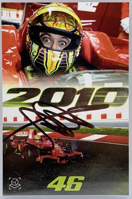 VALENTINO ROSSI SIGNED MOTO GP F1 FERRARI TEST EVENT CARD | eBay