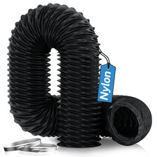 Hon&Guan 3 in Nylon Material Exhaust Pipe 2.5 m/5 m Flex Hose with 2 Hose Clamps