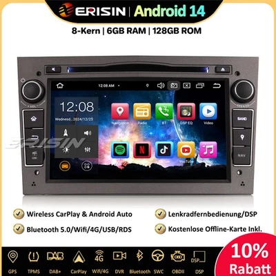 128GB DAB+ Android 14 Autoradio GPS Opel Astra H Zafira Corsa C/D Meriva Antara - Bild 1 von 4
