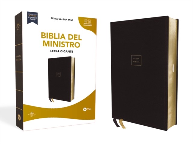 RVR60, Biblia del Ministro, Letra gigante, Leathersoft, Negro, Palabras de - Image 3