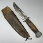 Pal RH-36 Military Fixed Blade Combat Knife with Hand Made Sheath WWII WW2 Era