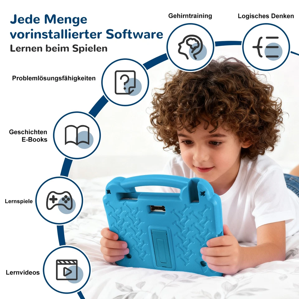 OYAJIA Kinder Tablet 10.1 Zoll Andriod 15 2025 8GB+64GB 5000mAh Octa-Core Wifi6 - Bild 4 von 4