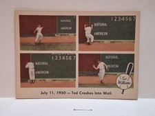 1959 Fleer Baseball's Greatest Ted Williams #40 Ted Crashes into Wall 