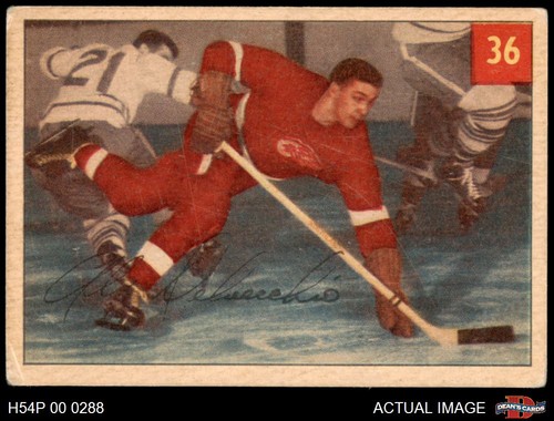 Alex Delvecchio #36 1954 Parkhurst card