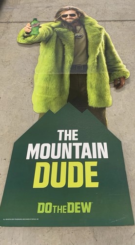 7 Foot Tall!! MOUNTAIN DEW DUDE Promo Advertising-Card Board Rare Man Cave !!