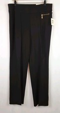 NWT Anne Klein Women's Pants Straight Leg Size-large Color-Black 1 Front Pocket