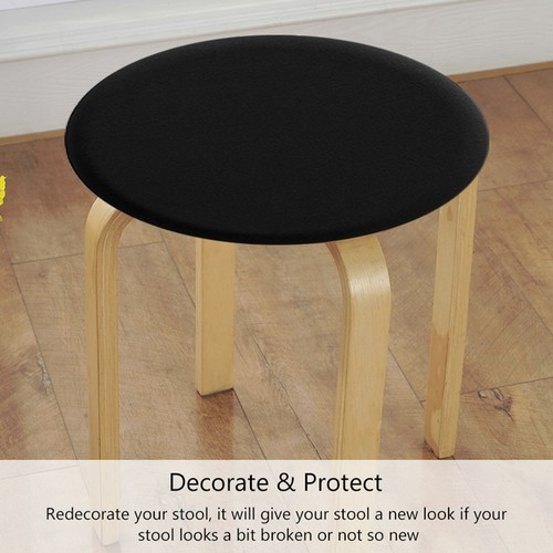 4 Pack Round Bar Stool Covers - Super Soft and Washable Elastic Stool1237 - Picture 8 of 8
