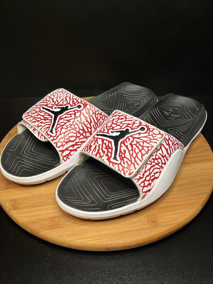 jordan hydro 7 black white gym red