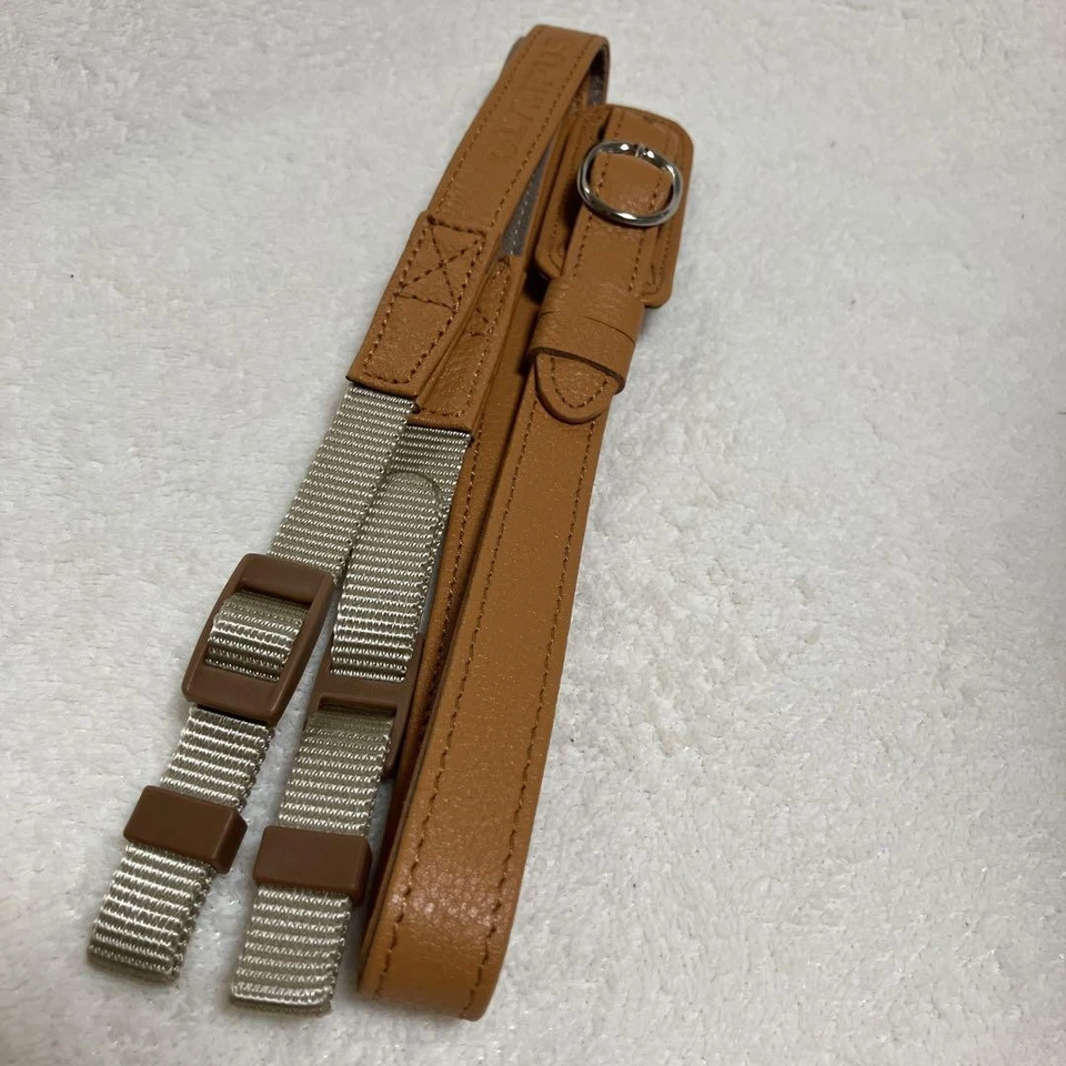 OLYMPUS Cuero Genuino Correa para el Hombro Cuero Genuino Body Jacket Marrón Claro Foto 4 de 4