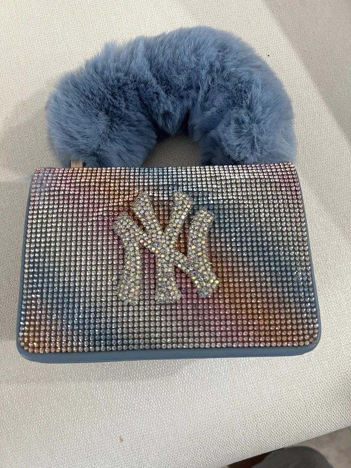 NY Yankees Bling Bag with Soft Fuzzy Handle  This little bag is a total vibe - Image 2 of 2