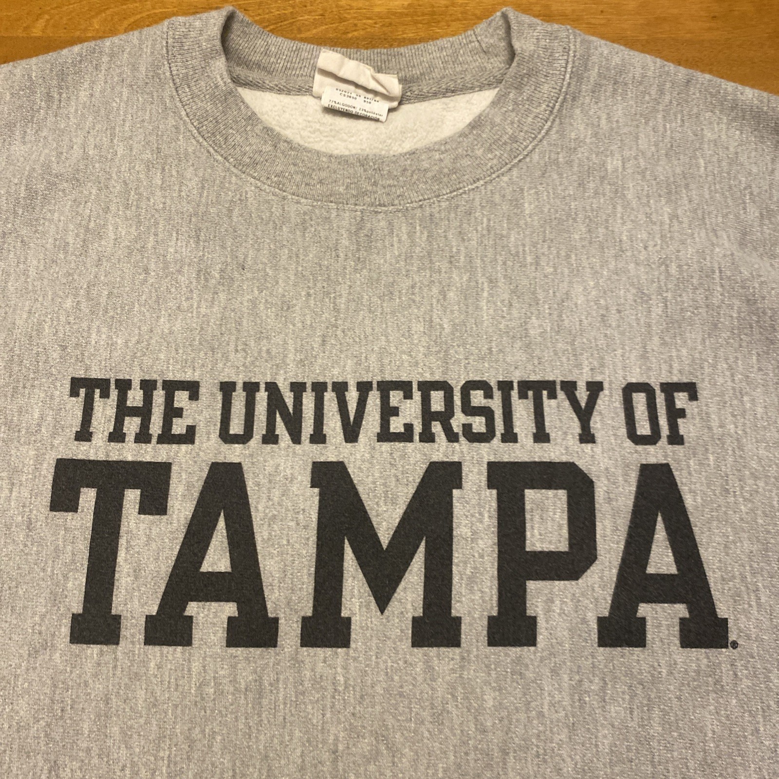 Champion Reverse Weave Crewneck Sweatshirt University Of Tampa Size Large Gray