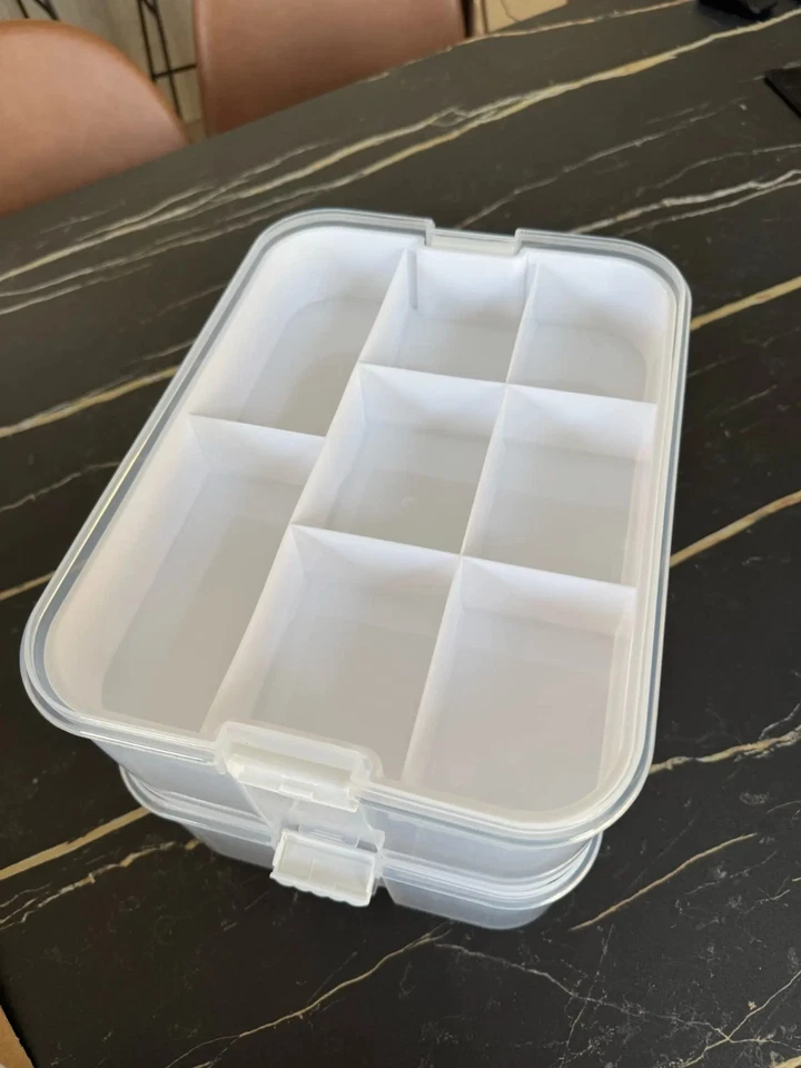 Caja de almacenamiento de bloques de construcción de plástico rompecabezas clasificador contenedor organizador de juguetes para niños Foto 3 de 4