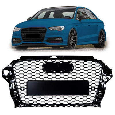 Wabendesign Kühlergrill Wabengrill Glanz Passend für Audi A3 8V 12-16