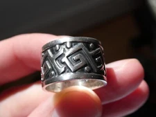 CAO Mexico Sterling Silver Glyph Design Ring 925 Size 8.5 Weighs 9.5g