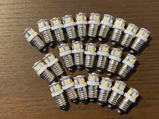 25 New Warm White Screw Base LED Lamp Light Bulbs 6v 6.3v 8v replace 40 46 E10
