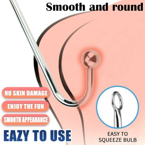 Stainless Steel Anal Butt Plug BALL Hook Metal Anus Dildo Sex Toy For Women Men