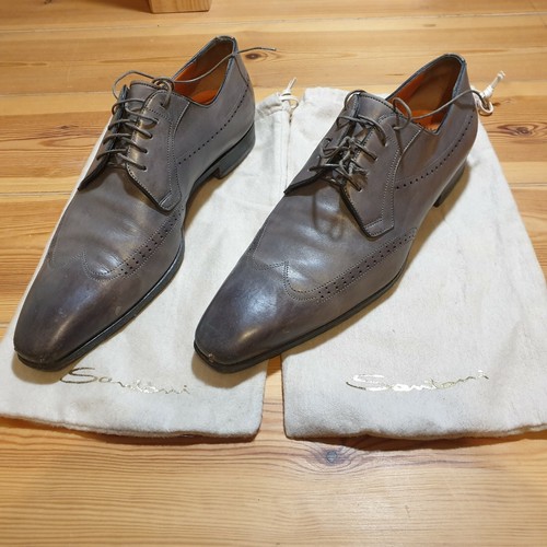 SANTONI Luxus Zapatos Hombre Talla 43/9 Zapatos con Cordones Gris | eBay