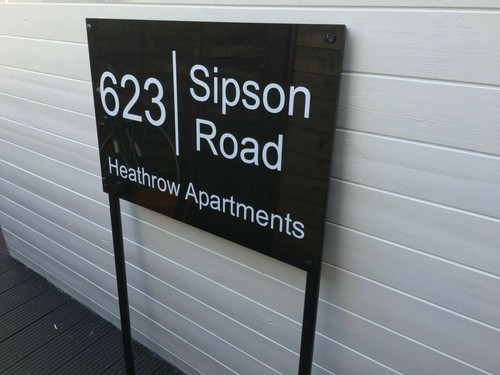 FREESTANDING MODERN HOUSE SIGN DOOR NUMBER ADDRESS PLAQUE BUSINESS POST SIGN - Picture 7 of 11