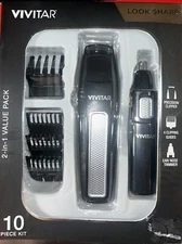 VIVITAR 2-in-1 Nose/Ear, Hair/ Beard Battery Precision Clipper, Trimmer 10 Pces 