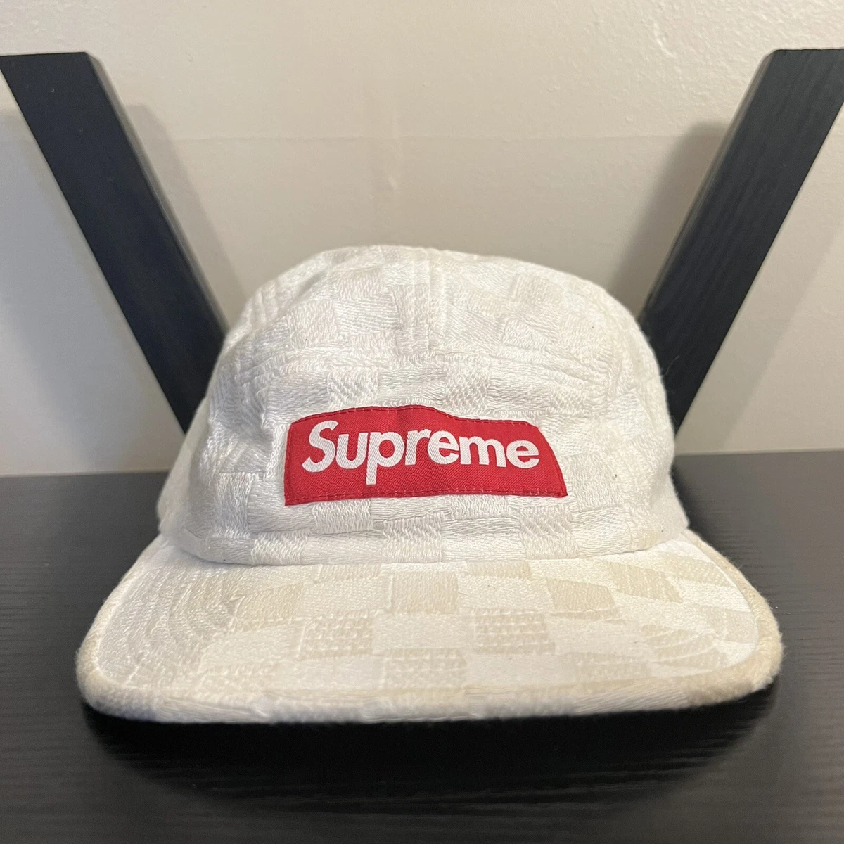 supreme camp cap white checker red bogo FW 5 Panel