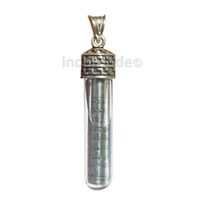 Ayat-Kursi Pendant - Glass Vial Zamzam Water Quran Islamic Taviz Sterling Silver