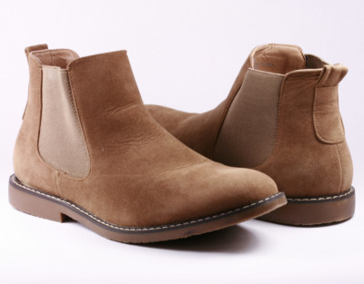 Taupe brown Men's Casual Fashion Ankle Chelsea Boots '' PREOWNED ''