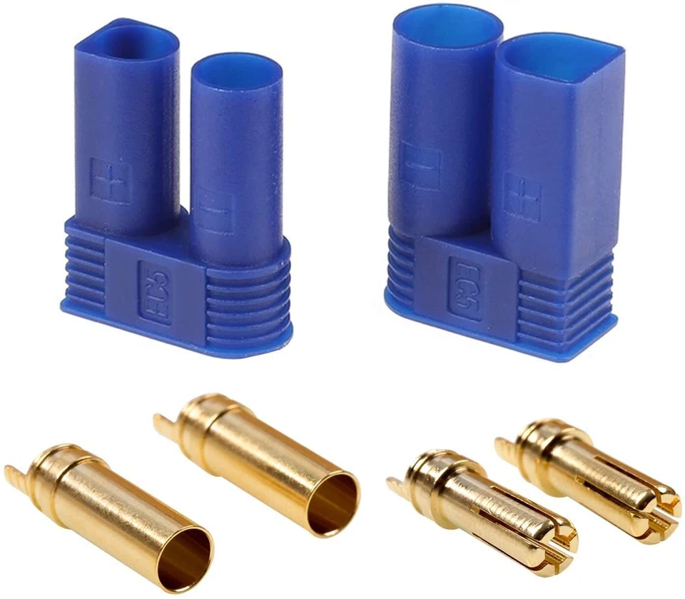 5 Paar EC5 Stecker/Buchsen für LiPo-Akkus – Hohe Leitfähigkeit, Blau - Bild 4 von 4