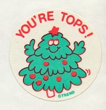 1980s Trend Scratch And Sniff Glossy Pine Christmas Tree Stinky Stickers Single