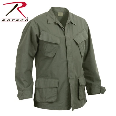 Rothco Vintage Vietnam Fatigue Shirt Rip-Stop - Olive Drab, Tiger Stripe
