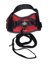 Industrial Puppy EUC Service Dog Harness Leash Black Red Reflective Hook Loop