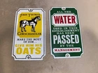 TWO Vintage Metal Porcelain  Signs, John Thomas & Water by Dodo Designs England