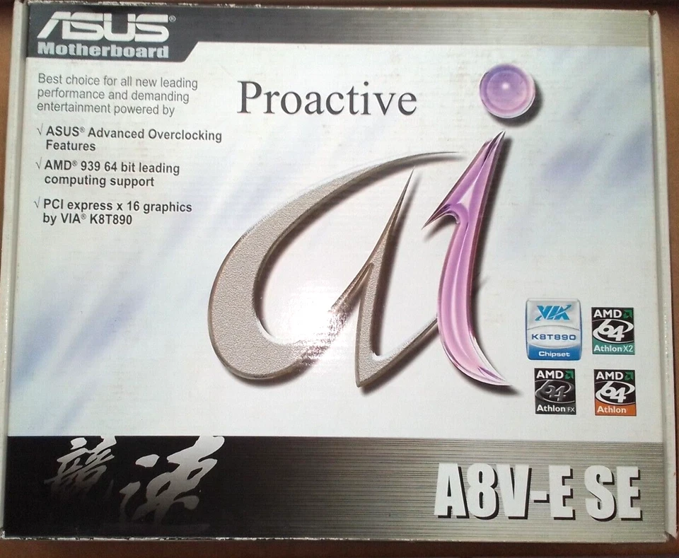 -ASUS A8V-E SE REV:2.00 +(SKT 939) +SCATOLA +CD+MANUALE+CAVI - Immagine 2 di 4