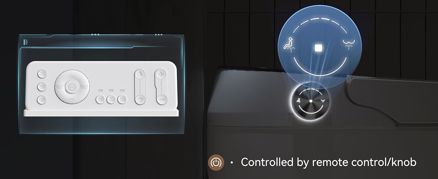 Smart Toilet with Pump-assist Flush and Kick Flush Bidet Warm Water heated seat
