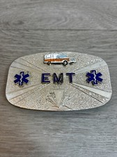 EMT Belt Buckle Ambulance Medical Heavy Metal Silver