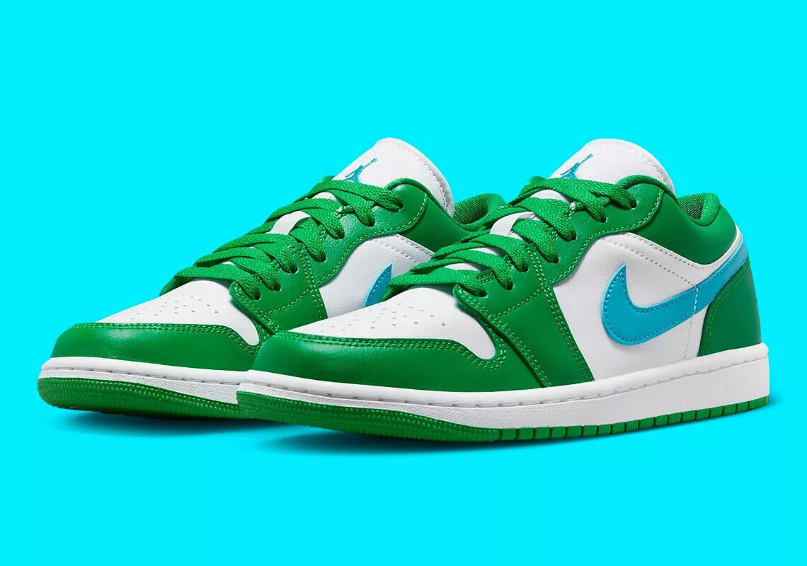 New Air Jordan 1 Low Multi Sz Lucky Green Aquatone White DC0774 304 Fast Ship