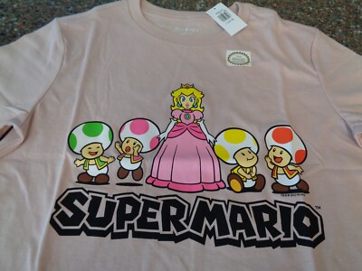 Princess Peach SS T-Shirt Youth Large (10-12) Super Mario Bros