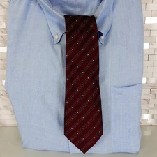 JOHN PEARSE Neck Tie Mens Red Striped Suit Polka Dot Micro Western LONDON