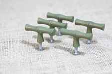 5 Bamboo Pulls T Handles Drawer Knobs Cabinet Pulls CAST IRON Hardware Small