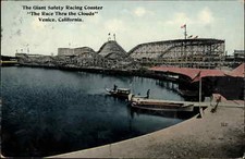 Venice California CA Safety Racing Roller Coaster c1910 Vintage Postcard